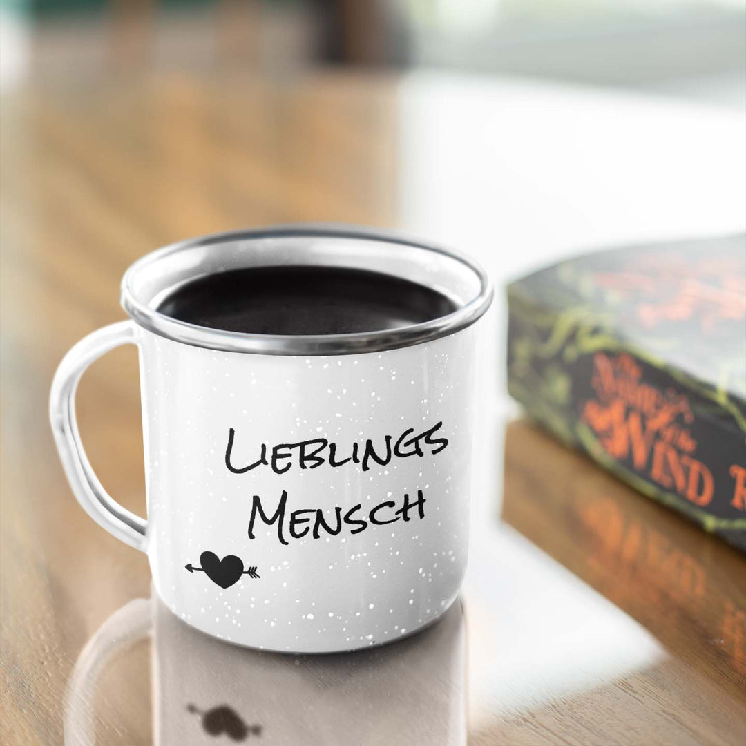 emaille tasse lieblingsmensch