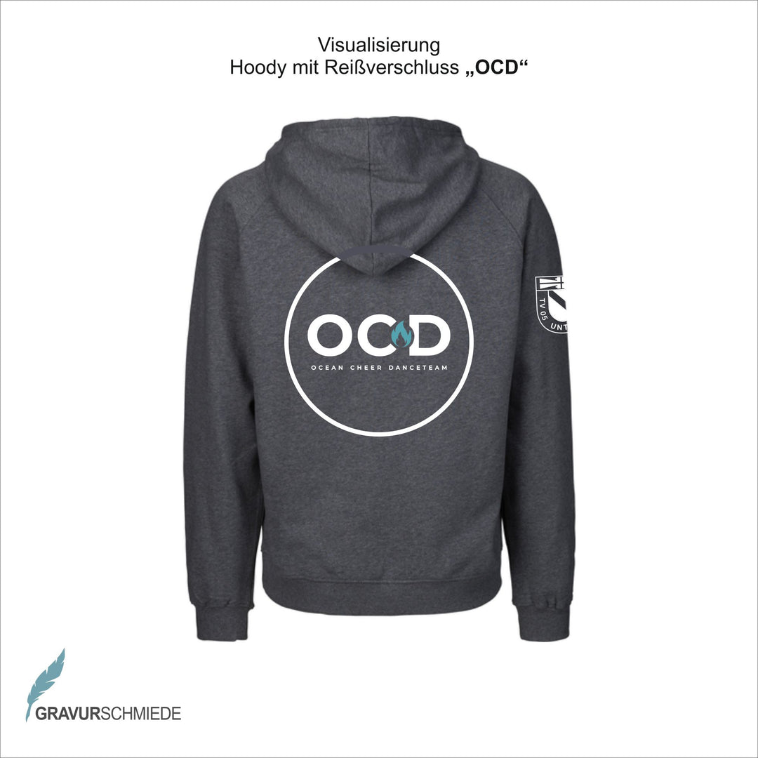 Reißverschlußjacke Rückseite, personalisiert für OCD Ocean Cheer Danceteam TV Unterbach